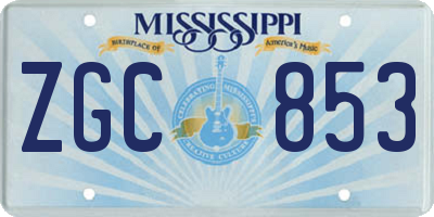 MS license plate ZGC853