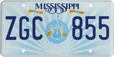 MS license plate ZGC855