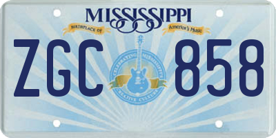 MS license plate ZGC858