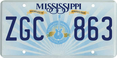 MS license plate ZGC863