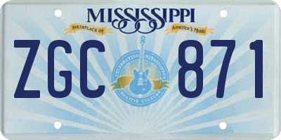 MS license plate ZGC871