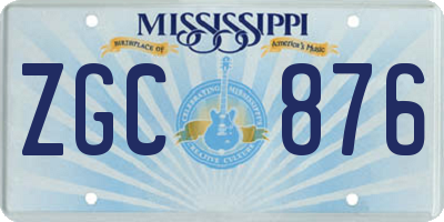 MS license plate ZGC876