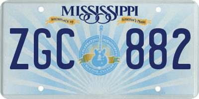 MS license plate ZGC882