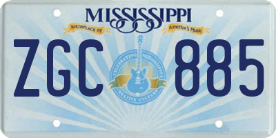 MS license plate ZGC885