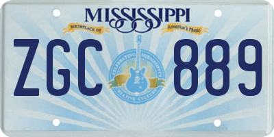 MS license plate ZGC889