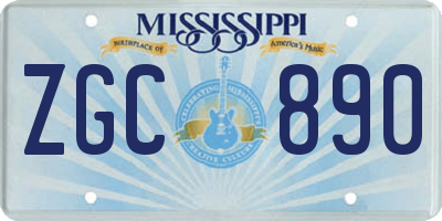 MS license plate ZGC890