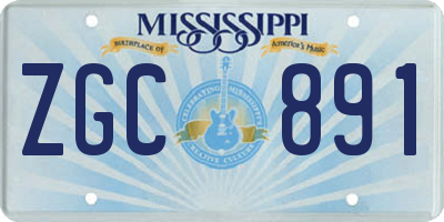 MS license plate ZGC891
