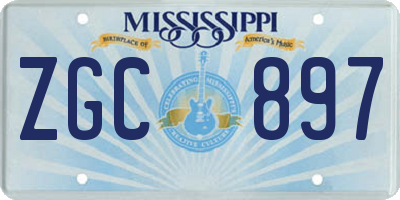 MS license plate ZGC897