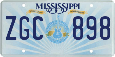 MS license plate ZGC898