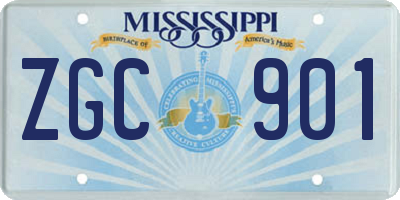 MS license plate ZGC901