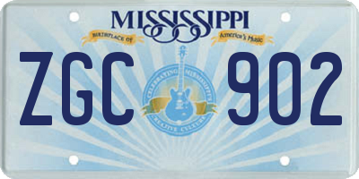MS license plate ZGC902