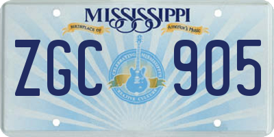 MS license plate ZGC905