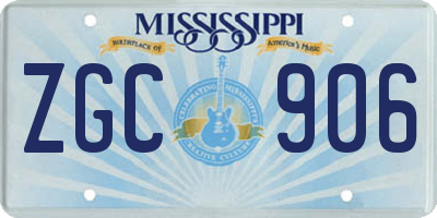 MS license plate ZGC906