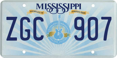 MS license plate ZGC907