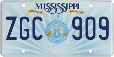 MS license plate ZGC909