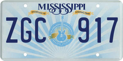 MS license plate ZGC917