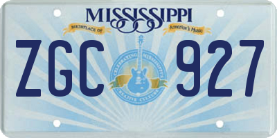 MS license plate ZGC927
