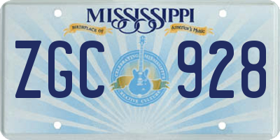 MS license plate ZGC928
