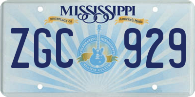 MS license plate ZGC929