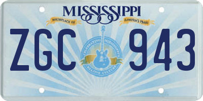 MS license plate ZGC943
