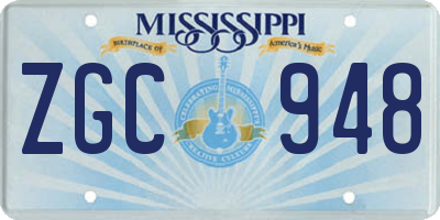 MS license plate ZGC948