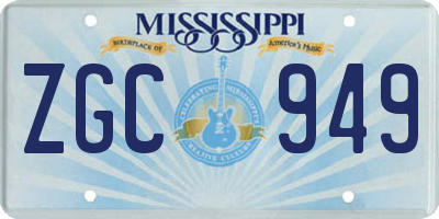 MS license plate ZGC949