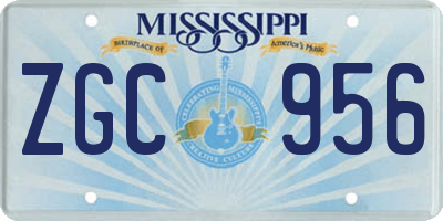 MS license plate ZGC956