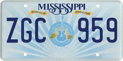 MS license plate ZGC959