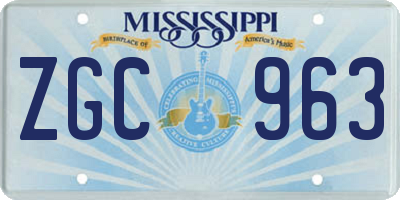 MS license plate ZGC963