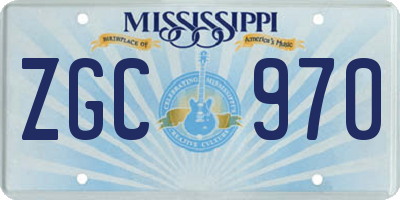 MS license plate ZGC970