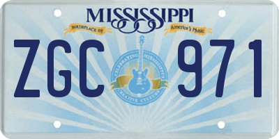 MS license plate ZGC971