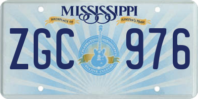 MS license plate ZGC976