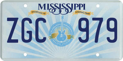 MS license plate ZGC979