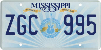 MS license plate ZGC995