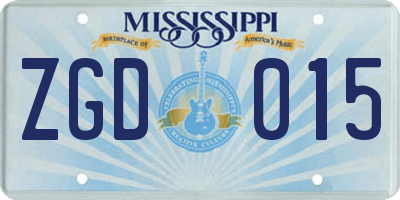 MS license plate ZGD015