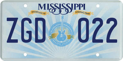 MS license plate ZGD022