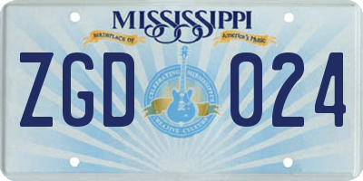 MS license plate ZGD024