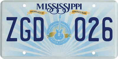 MS license plate ZGD026