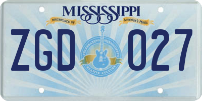 MS license plate ZGD027