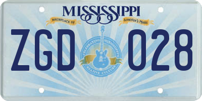MS license plate ZGD028