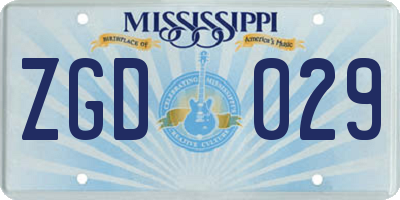 MS license plate ZGD029