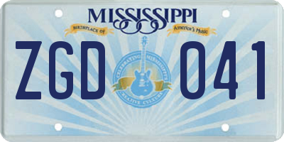 MS license plate ZGD041