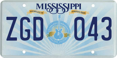 MS license plate ZGD043