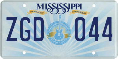 MS license plate ZGD044