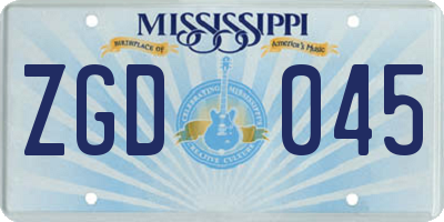 MS license plate ZGD045