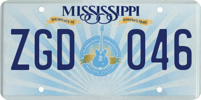 MS license plate ZGD046