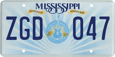 MS license plate ZGD047