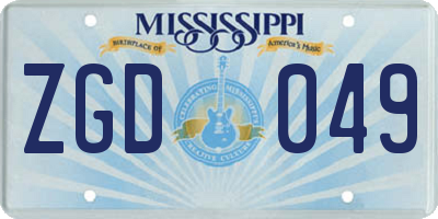 MS license plate ZGD049