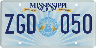 MS license plate ZGD050