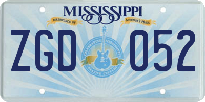 MS license plate ZGD052